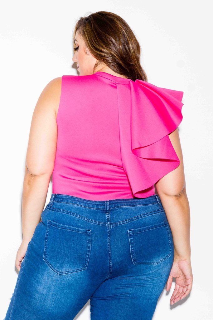 Plus Size Side Flounce Bodysuit