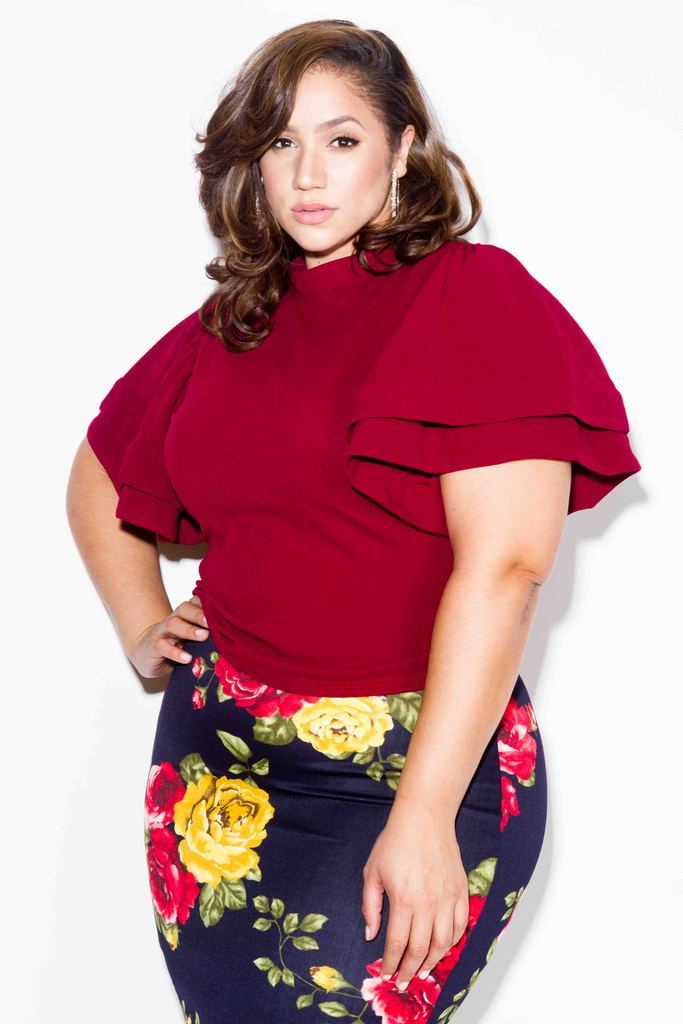 Plus Size Tiered Bell Sleeved Blouse