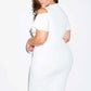 Plus Size Midi Dress with Cut Out Shoulder