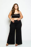 Plus Size Red Line Wide Cute Flare Pants