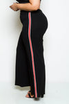 Plus Size Red Line Wide Cute Flare Pants