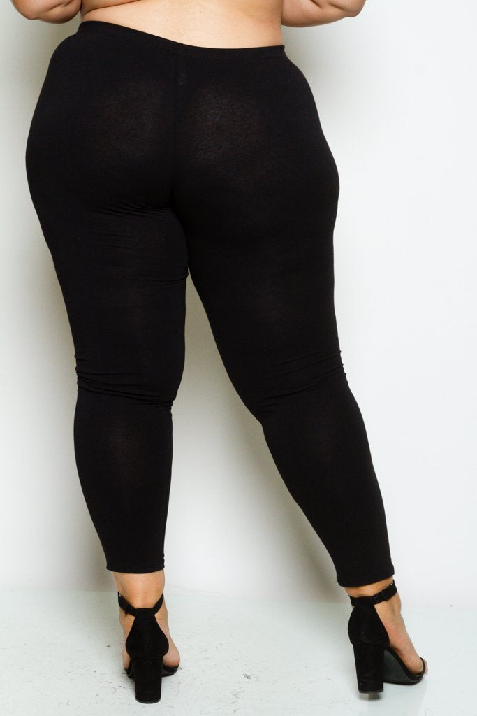 Plus Size Slashed Lazer Cut Leggings