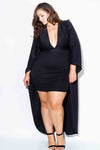 Plus Size Cape Sexy Bodycon Dress [SALE]