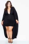 Plus Size Cape Sexy Bodycon Dress [SALE]