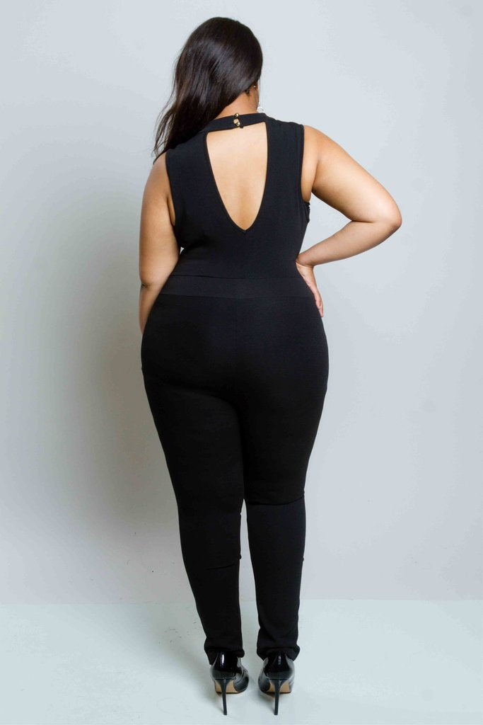 Plus Size Choker Jumpsuit