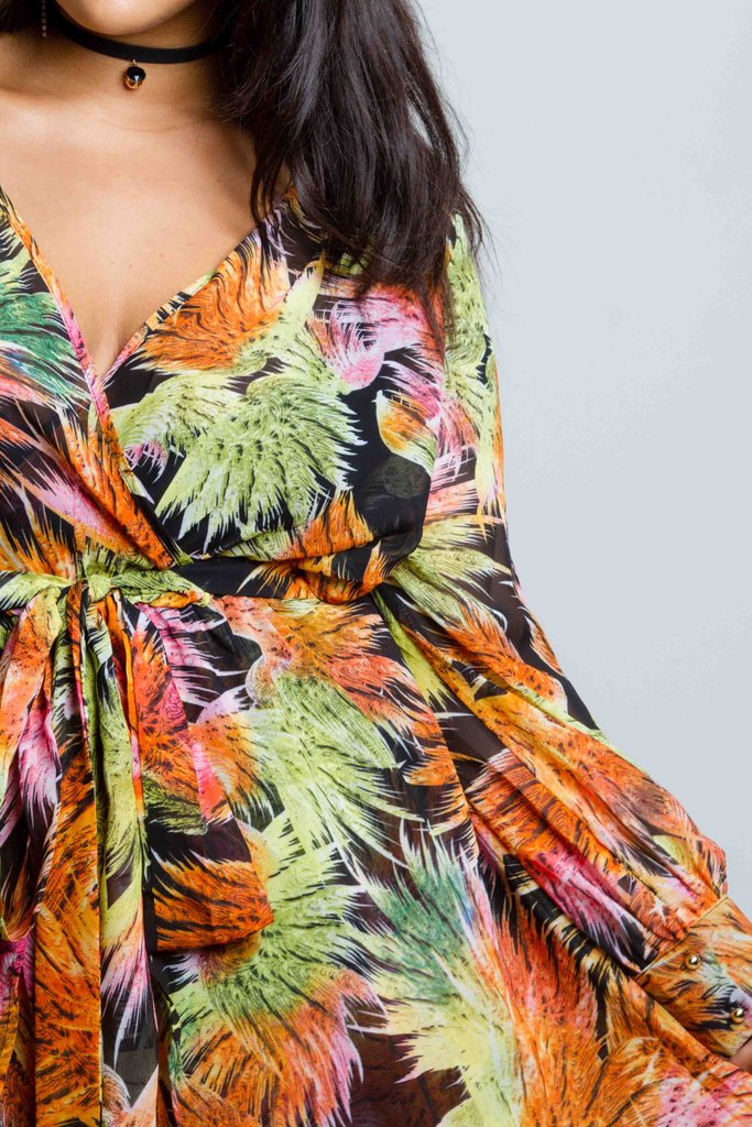 Plus Size Tropical Maxi Dress