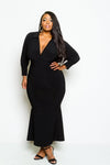 Plus Size V-neck Showstopper Mermaid Maxi Dress