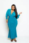 Plus Size V-neck Showstopper Mermaid Maxi Dress