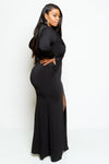 Plus Size Long Sleeve Twist Maxi Dress