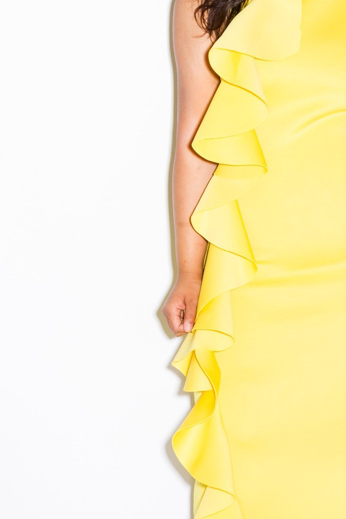 Plus Size Glam Ruffle Cascade Midi Dress [SALE]