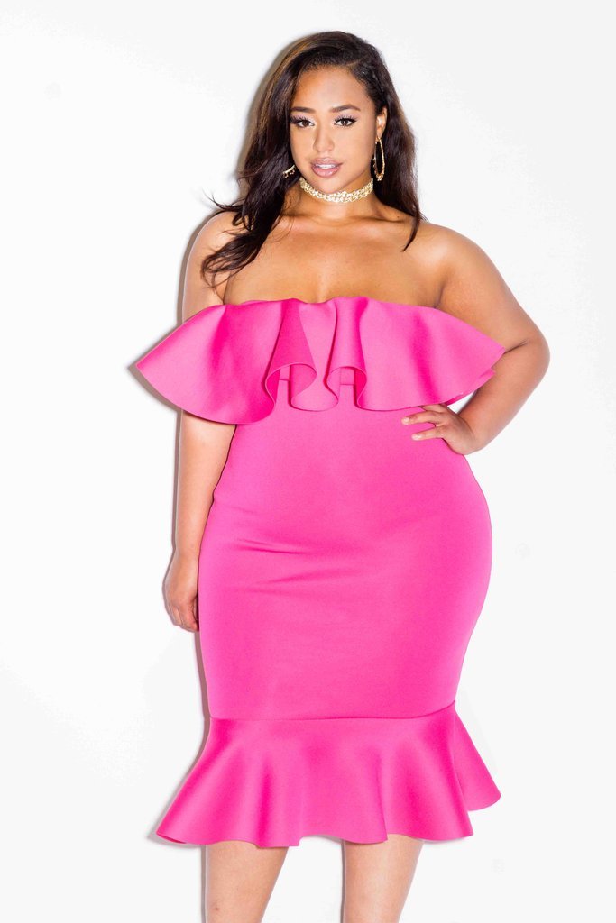 Plus Size Flounce Showstopper Mermaid Dress