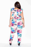 Plus Size Rose Jumpsuit with Glam Ruffle Sleeves