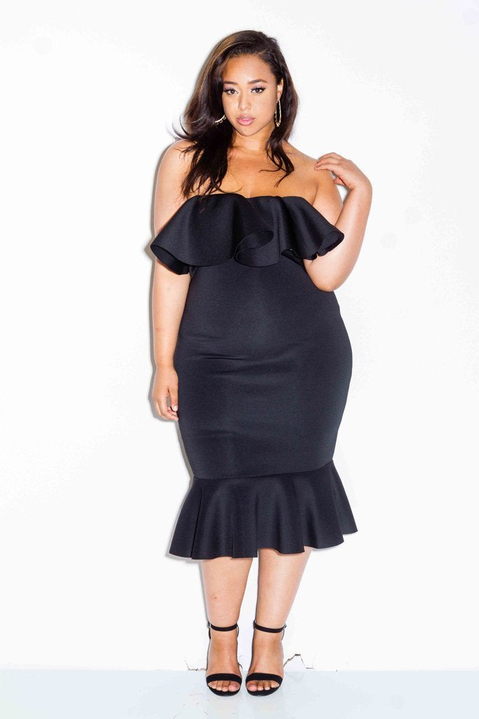 Plus Size Flounce Showstopper Mermaid Dress