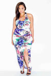 Plus Size Gorgeous Floral Maxi Dress with Straps