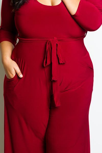 Plus Size Key Hole Opening Jumpsuit