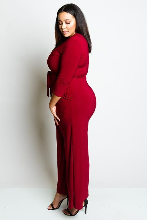 Plus Size Key Hole Opening Jumpsuit