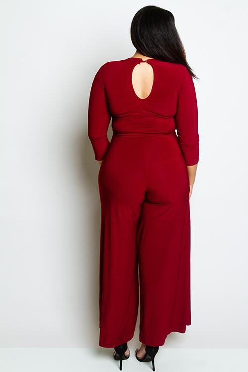 Plus Size Key Hole Opening Jumpsuit