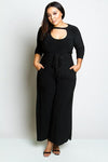 Plus Size Key Hole Opening Jumpsuit