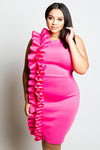 Plus Size Radiant Side Glam Ruffle Dress