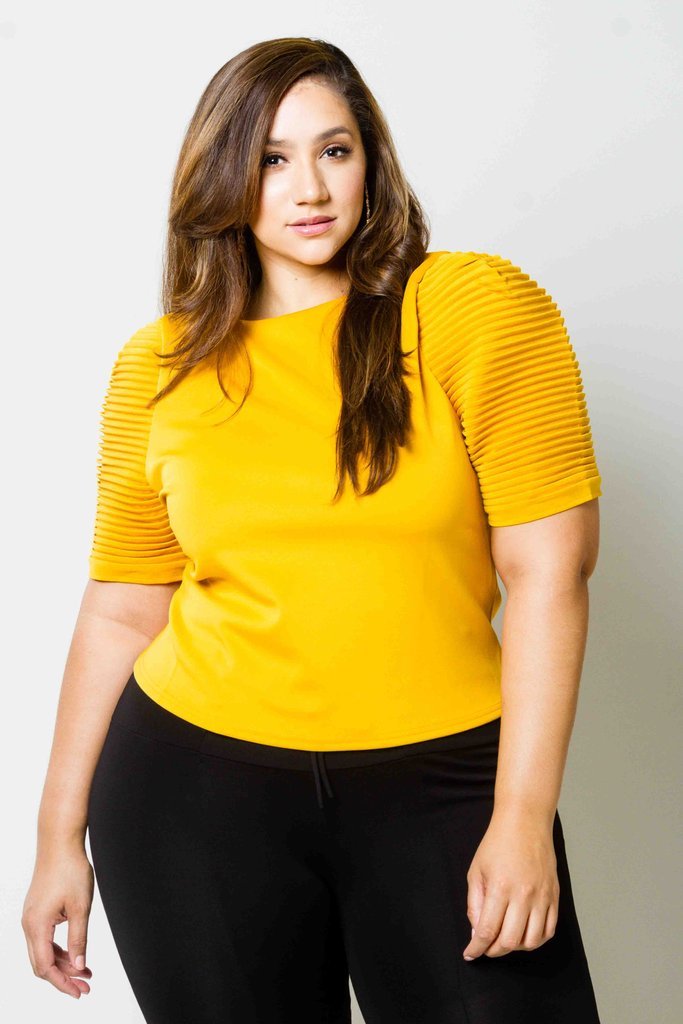 Plus Size Structured Shoulder Blouse