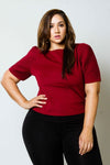 Plus Size Structured Shoulder Blouse