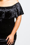 Plus Size Sexy Off Shoulder Soft Velvet Dress