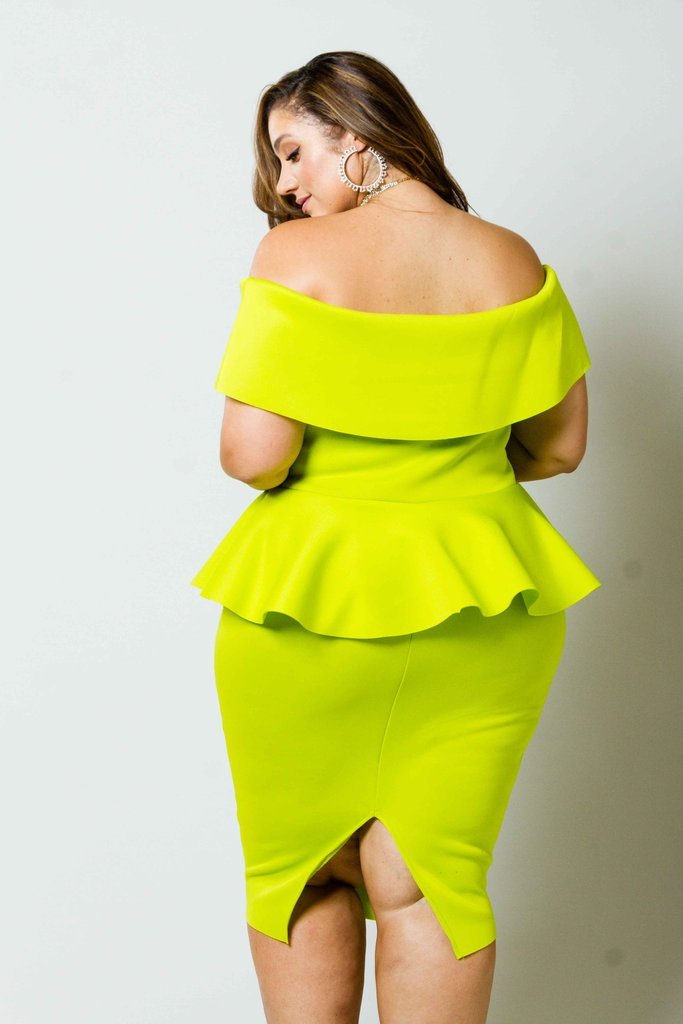 Plus Size Peplum Sexy Off Shoulder Dress