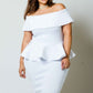 Plus Size Peplum Sexy Off Shoulder Dress