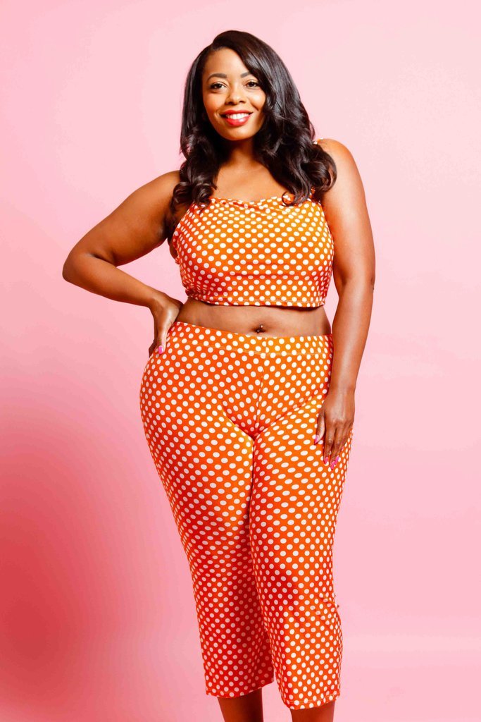 Plus Size Polka Dot Matching Set