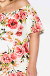 Plus Size Sexy Off Shoulder Gorgeous Floral Dress