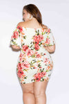 Plus Size Sexy Off Shoulder Gorgeous Floral Dress