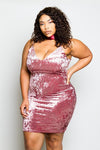 Plus Size Soft Soft Velvet Mini Dress