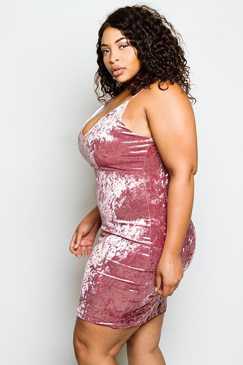 Plus Size Soft Soft Velvet Mini Dress