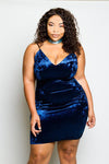 Plus Size Soft Soft Velvet Mini Dress