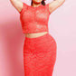 Plus Size Lacy Matching Set