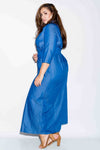 Plus Size Maxi Chambray Shirt Dress