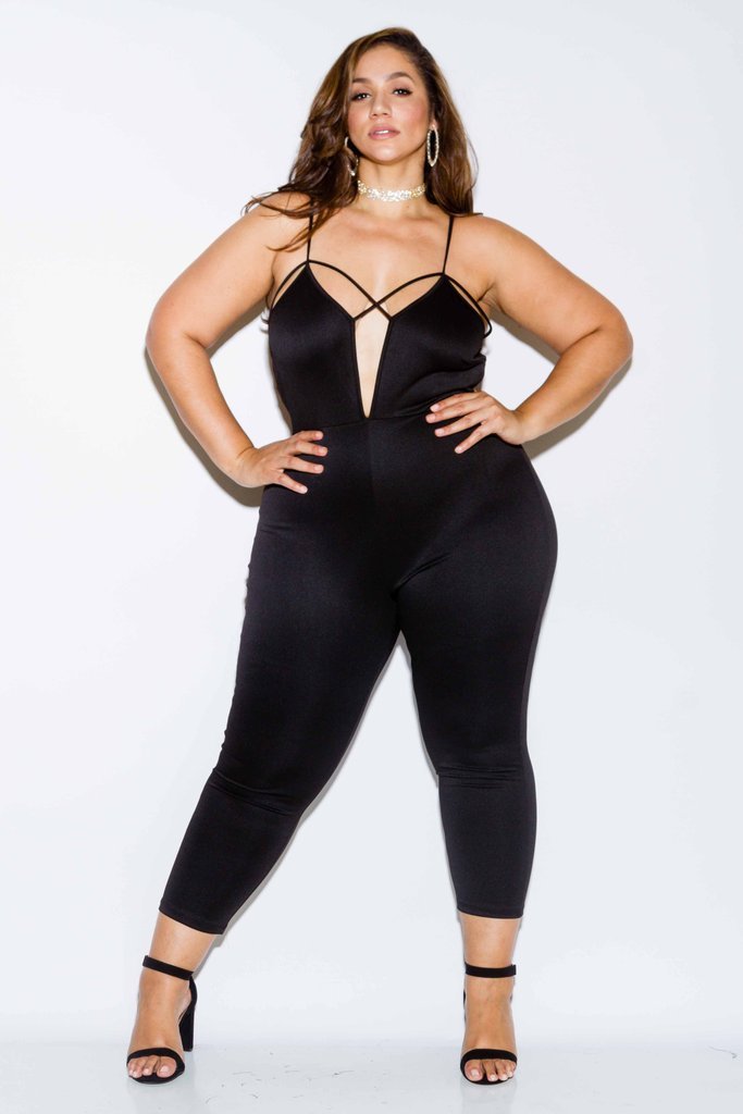 Plus Size Jumpsuit with Strap Detail