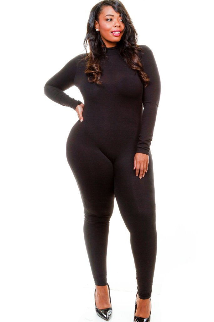 Plus Size Solid Bodysuit