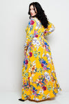 Plus Size Gorgeous Floral Bow Maxi Dress