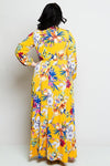 Plus Size Gorgeous Floral Bow Maxi Dress