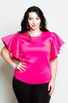 Plus Size Glam Ruffle Sleeve Top