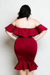 Plus Size Sexy Off Shoulders Slay Goddess Glam Ruffled Dress