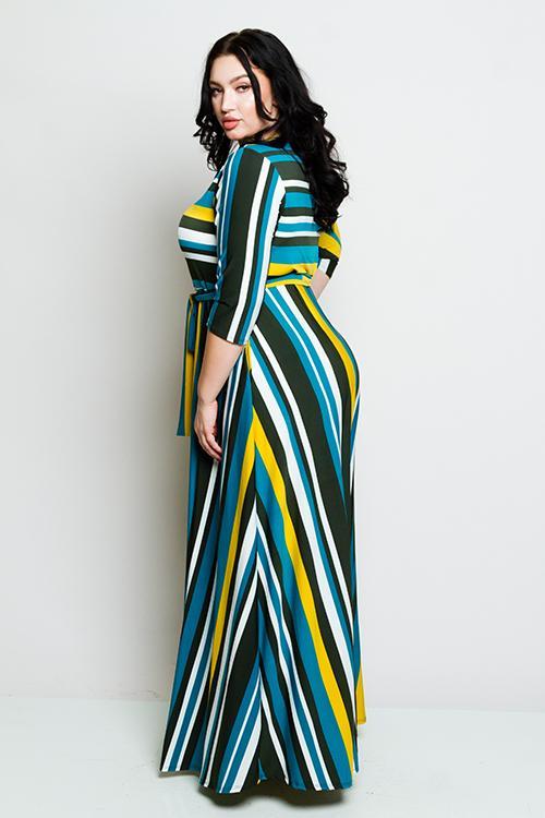 Plus Size Striped Maxi Dress