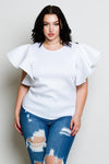 Plus Size Glam Ruffle Sleeve Top