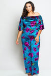 Plus Size Soft Velvet Gorgeous Floral Matching Set