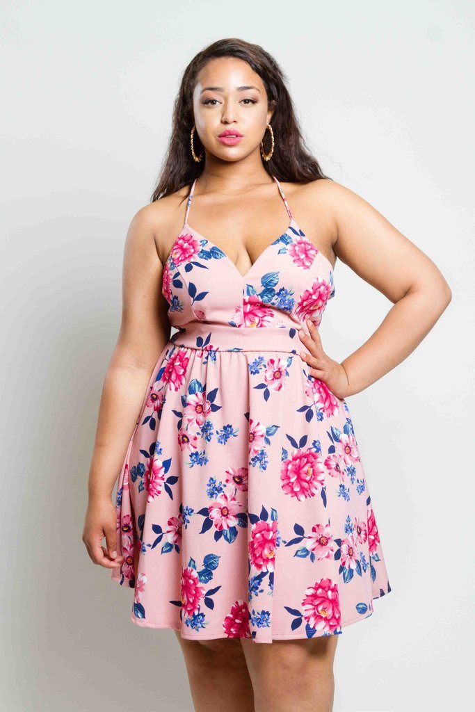 Plus Size Gorgeous Floral Cami Dress