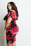 Plus Size Sexy Off Shoulder Gorgeous Floral Dress