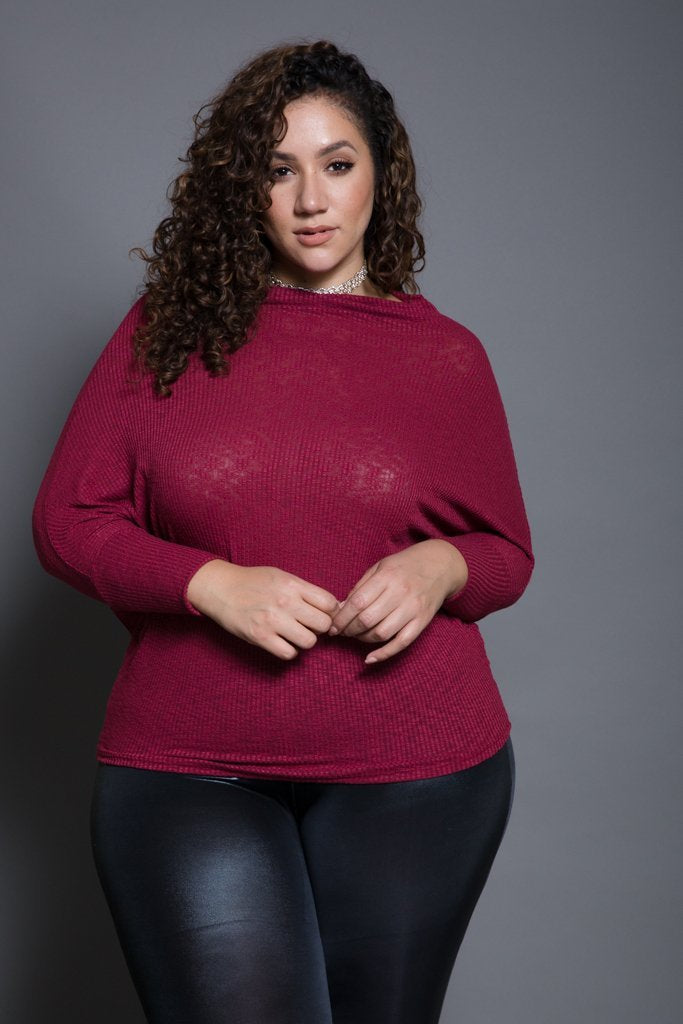 Plus Size Soft Comfy Ribbed Top