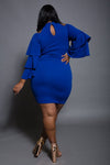 Plus Size Knit Dress with Ruffle Sleeve