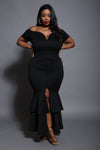 Plus Size Mermaid Ruffle Maxi Dress